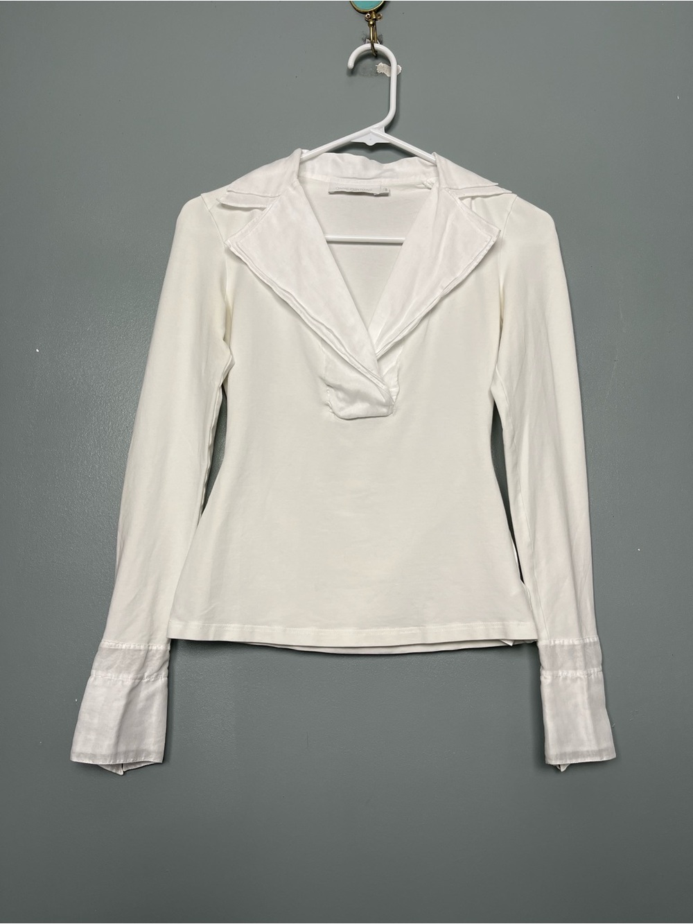 Anne Fontaine Long Sleeve Collared Shirt White Pima Cotton Size 38 Women’s 6